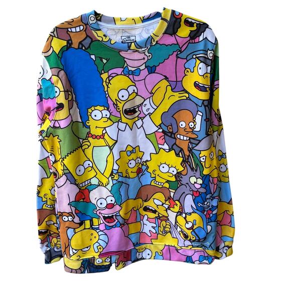 The Simpsons All Over Print Sweatshirt Crewneck Unisex Colorful Cartoon Graphic - Picture 6 of 6